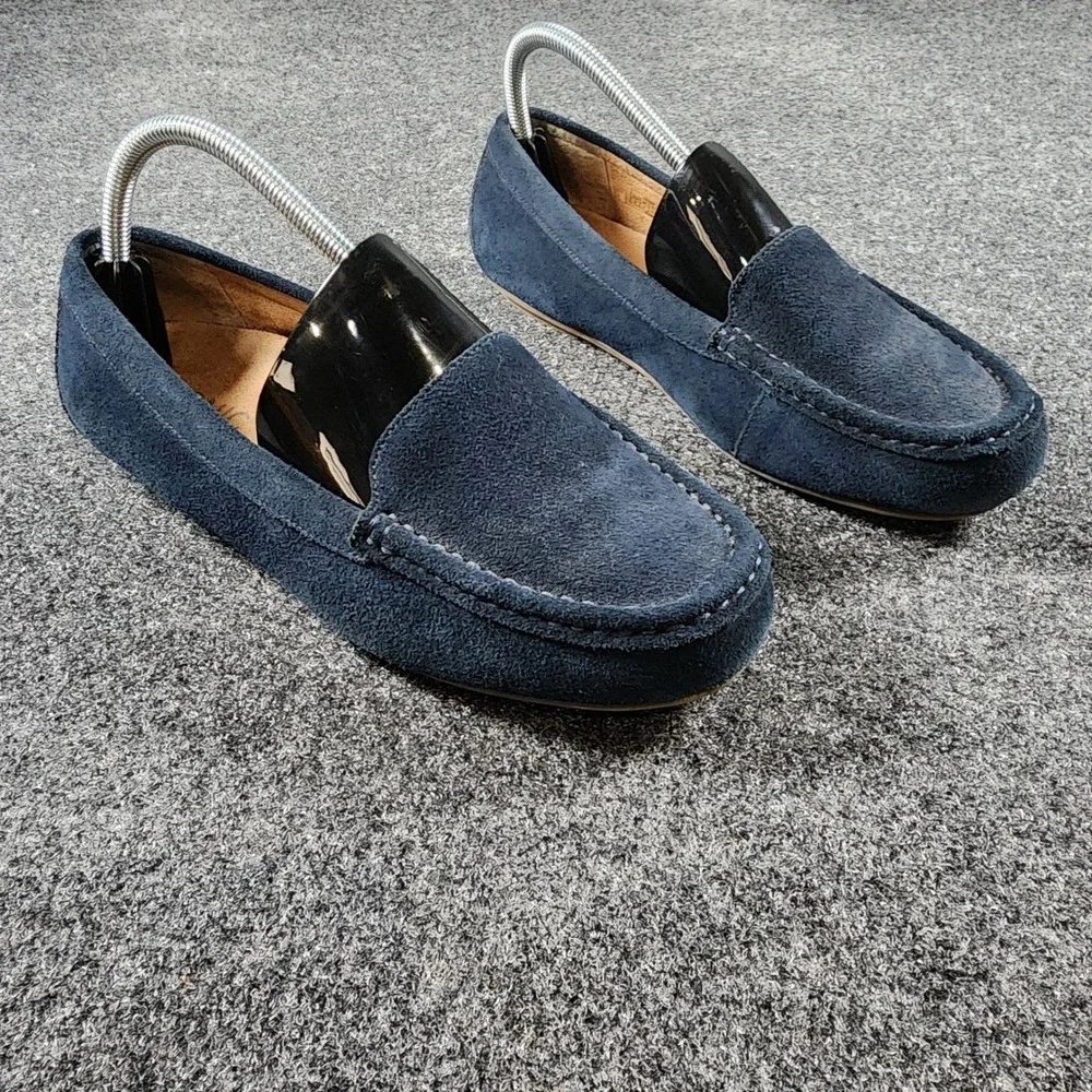Vionic Debbie Loafers Womens 9 Wide Navy Blue Suede Driving Mocs Orthaheel‎